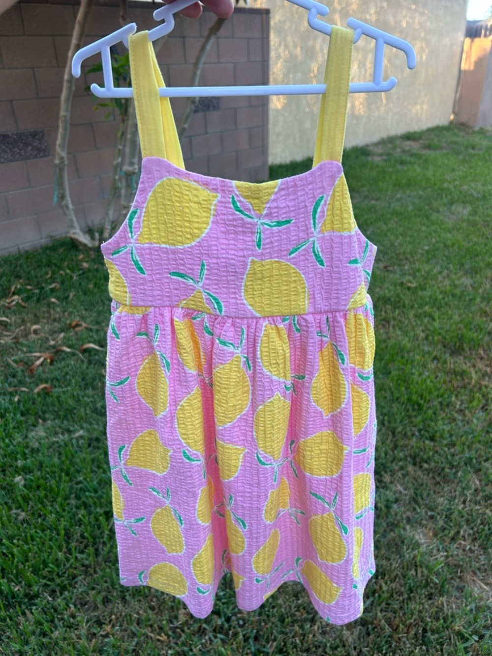 Zara Pink Sundress with Yellow Lemon Print